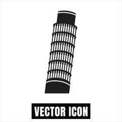 Leaning Tower of Pisa Silhouette Vector Illustration for Travel and Architecture