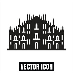 Duomo Milan Cathedral Silhouette Vector Illustration - Iconic Landmark Design