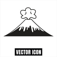 Volcano Eruption Smoke Cloud Vector Illustration Flat Design