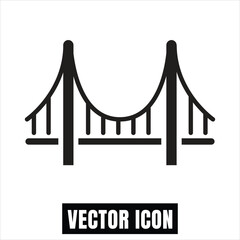 Suspension Bridge Icon Vector Illustration - Flat Design Symbol