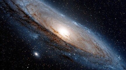 Obraz premium A spiral galaxy against a dark night sky