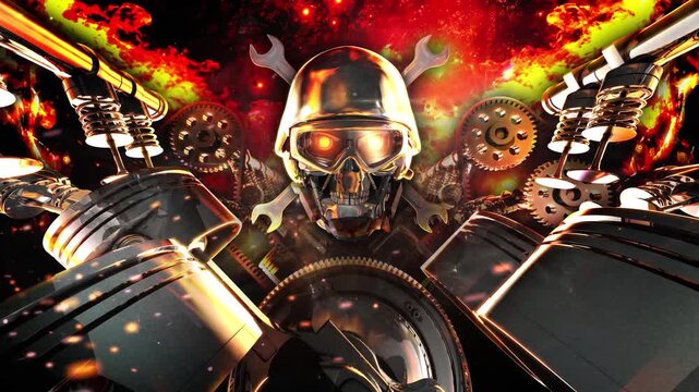 Motorcycle Engine Skull