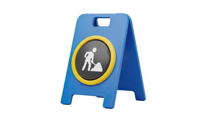 Blue 'Under Construction' Sign with Icon