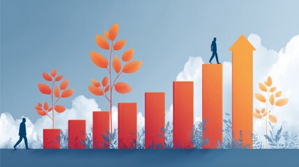3d financial graph with upward-moving jade arrow illustrating business growth, investment trends, corporate success, and economic development on dark background