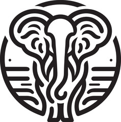 Vintage black tribal dragon and animal head illustration featuring a celtic knot tattoo pattern and brain symbol vector art design