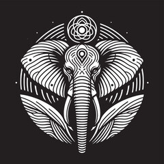 Vintage black tribal tattoo design featuring a skull and crossbones merged with an abstract vector tree and floral ornament elements