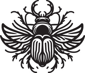 Vintage tribal tattoo design featuring a black and white shield vector illustration with a floral pattern ornament and a skull silhouette icon