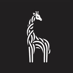 Black horse silhouette and cute pony vector illustration featuring a wild farm animal design with a stylized tail and nature art