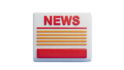 3D "NEWS" icon with text lines