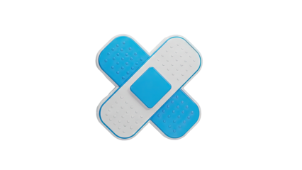 Blue and White Cross Band-Aid Logo