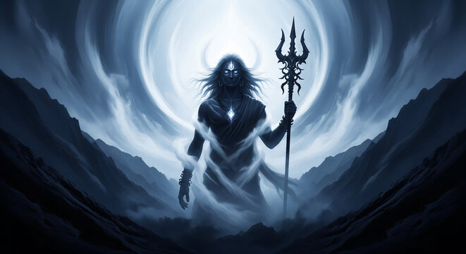 Lord shiva with a trident, Trident, Mahadev, Bhole