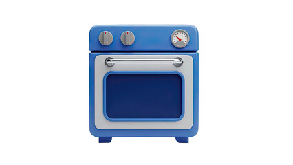 Blue Toy Oven with Silver Handle and Knobs