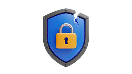 Broken Shield with Lock Symbol
