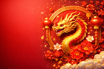 Vibrant dragon design for Chinese New Year celebration
