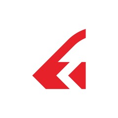 Red Abstract Arrow Geometric Wing Logo