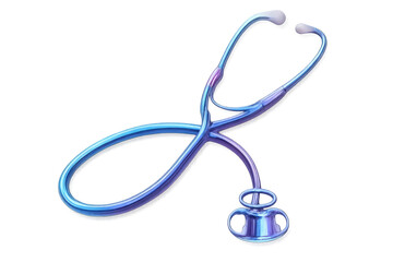 Stethoscope medical device in 3d rendering for healthcare, diagnostic tools, and internal medicine, offering health check-up concepts