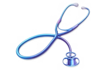 Stethoscope medical device in 3d rendering for healthcare, diagnostic tools, and internal medicine, offering health check-up concepts