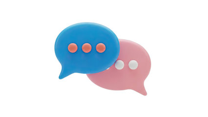 Blue and Pink Speech Bubbles with Dots