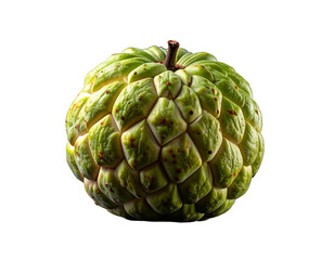 Fototapeta premium Exotic fruit, textured and green, against a stark black background