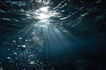 Underwater sunbeams illuminating dark ocean depths (8)