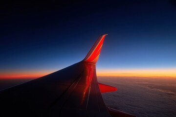 Airplane wing at sunrise (2)