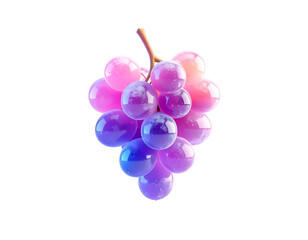 Realistic bunch of grapes, gradient colors, isolated on black background