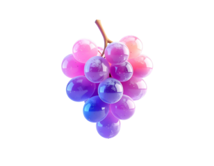Realistic bunch of grapes, gradient colors, isolated on black background