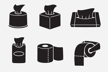 set of tissue good for icon, symbol, element design, silhouette design, etc