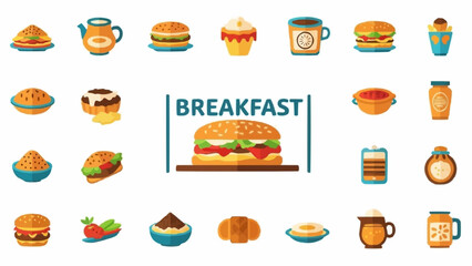 Collection of delicious breakfast food items and drinks.