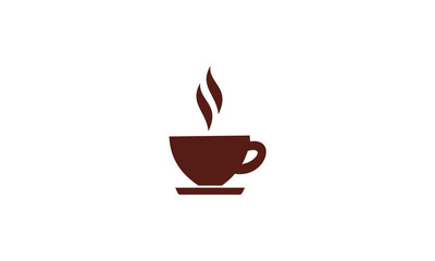 A Simple Dark Brown Coffee Cup with Steam Rising.