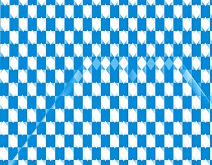 Blue and white checkered pattern with transparent geometric overlay