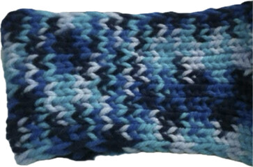 Not created by AI, Isolated blue knitted wool, blue knitted fabric