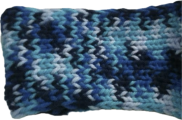 Not created by AI, Isolated blue knitted wool, blue knitted fabric