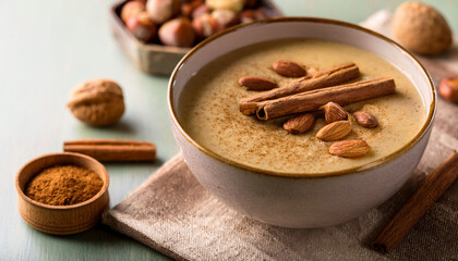 Spiced Smoothie With Nuts And Cinnamon