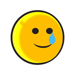 Fototapeta premium sad smiley face on white