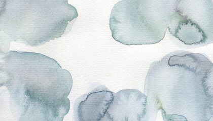 Abstract Watercolor Wash: Soft Blue & Grey Gradient Blobs on Textured Paper