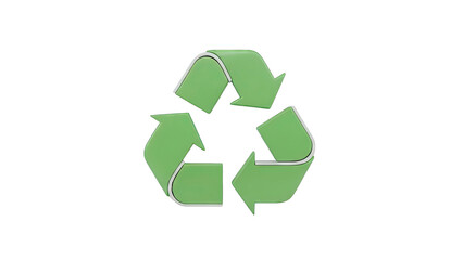 Fototapeta premium Green recycling symbol with silver trim