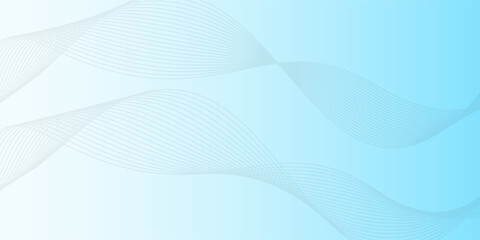Obraz premium Abstract blue gradient background with shining lines waves. Minimalist background for banner, poster, cover, brochure, flyer, website
