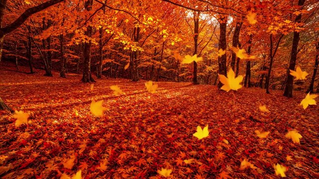Textured Leaf Pile maple leaves autumn Close up on the intricate patterns and textures of fallen leaves A breathtaking autumn forest