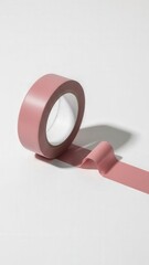 Pink Adhesive Tape on White Surface.