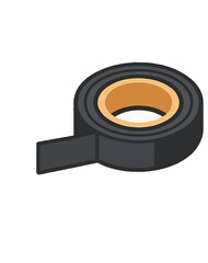 Black Tape Roll Illustration.