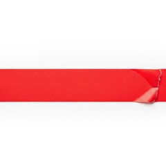 Red Paper Strip on White Background.