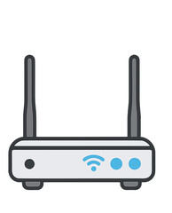 Wireless Router Device Illustration.