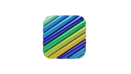 Abstract swirling colorful tubes