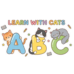 Fototapeta premium Cute Cat Alphabet Illustration