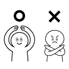 〇&times;をする棒人間
