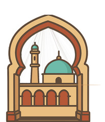 Mosque Architecture Illustration.