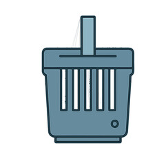 Blue Shopping Basket Illustration.