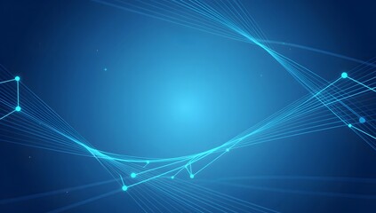 Abstract network background with connecting lines and glowing nodes in shades of blue