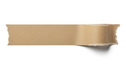 Torn Brown Paper Strip Isolated 1.